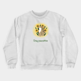 Stay pawsitive cat and sunflowers Crewneck Sweatshirt